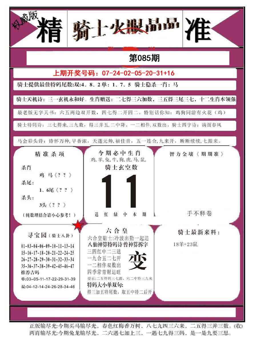 085期骑士火眼晶晶B[图]